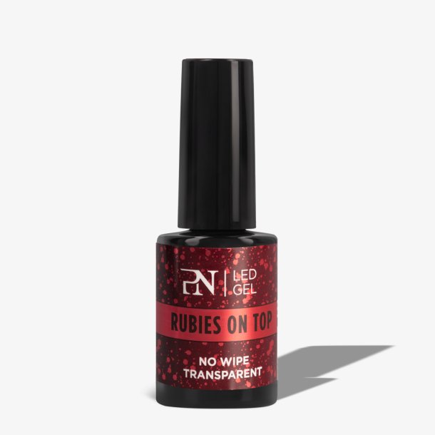 Rubies On Top 14 ml - Topcoat med Rubin rd bling