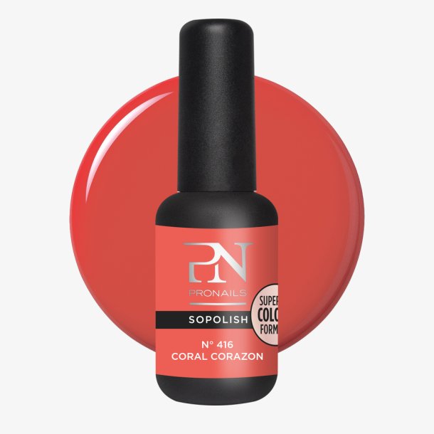 ProNails SOPOLISH Coral Coraz�n 8 ml semi-permanent neon koral gel polish