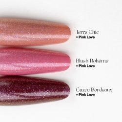 Pink Love Mermaid Glitter Gel &ndash; rosa shimmer topcoat med glitter effekt ovenp� farvegel