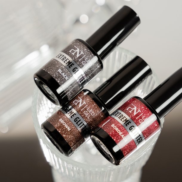 ProNails Dark Glam Extreme Glitter Gels � Bordeaux, Brown &amp; Black
