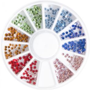 ProNails Mini Carrousel Glitterstones Round 9 farver ass.