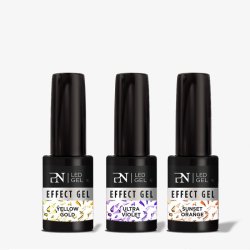 Fire Flakes Top Coats 3 stk - Gul/Guld - Koral/Orange - Bl�/Lilla