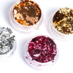ProNails - Chrome Flakes Kit - 4 stk - / Fuchsia, Slv, Guld, Kobber