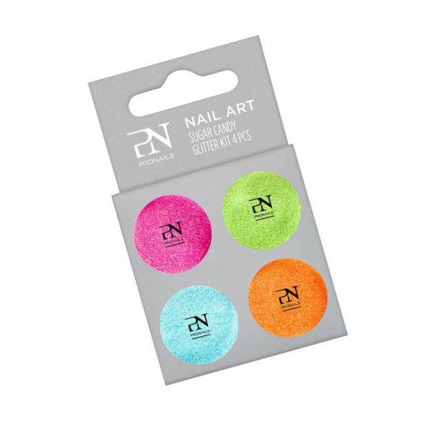 ProNails - Neon- Suger Candy Glitter kit 4 stk