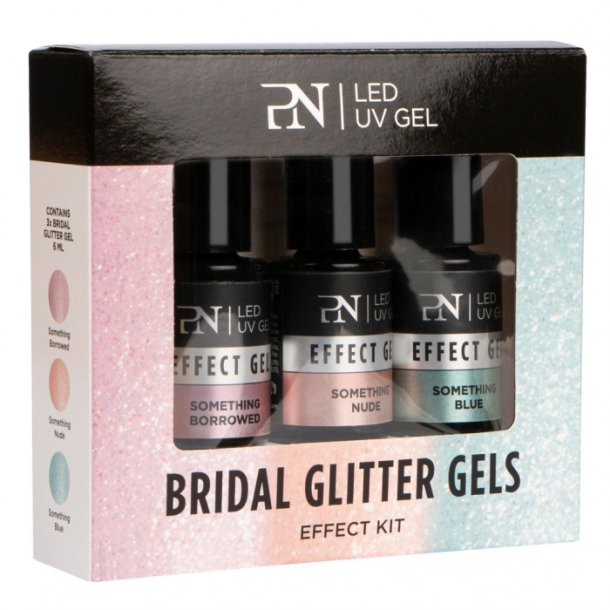 ProNails - Effect Kit 3 stk - Bridal Glitter Gels / Rosa-Nude-Bl
