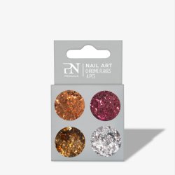 ProNails - Chrome Flakes Kit - 4 stk - / Fuchsia, Slv, Guld, Kobber