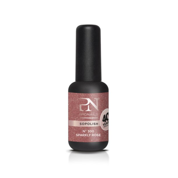 ProNails - Sopolish 300 - Sparkly Rose 8 ml - Gammelrosa Glitter