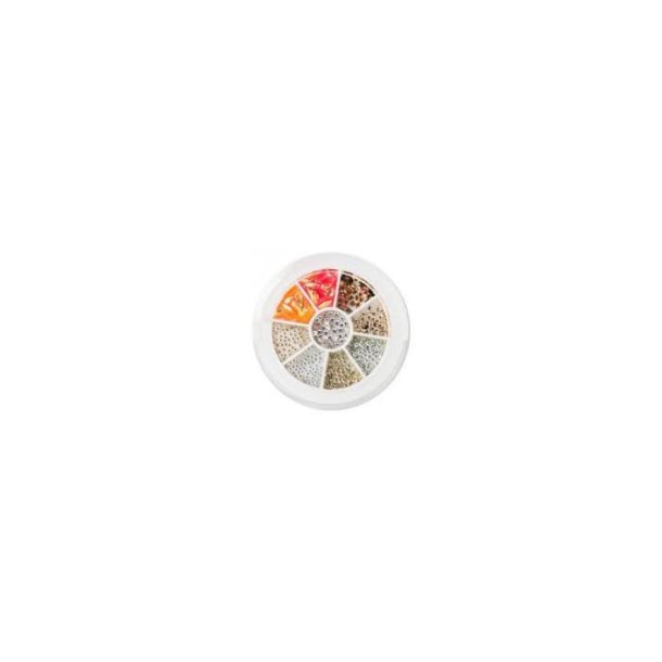 ProNails Rich in Style Carrousel - 600 stk - Glitter Sten / Koral-Orange-Guld-Slv-Klar