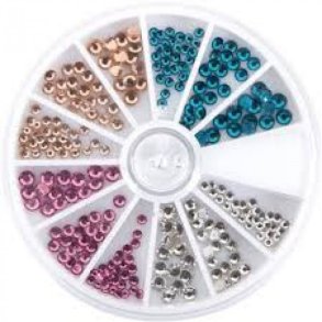 ProNails - Eclectique Glitter Stones 250 stk - Glittersten / Pink-Champagne-Turkis-Klar