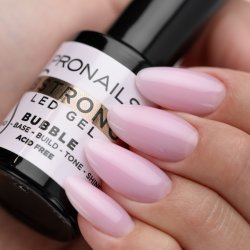 BSTRONG Bubble LED Gel flaske med f�rdigt negles�t i transparent lilla builder gel